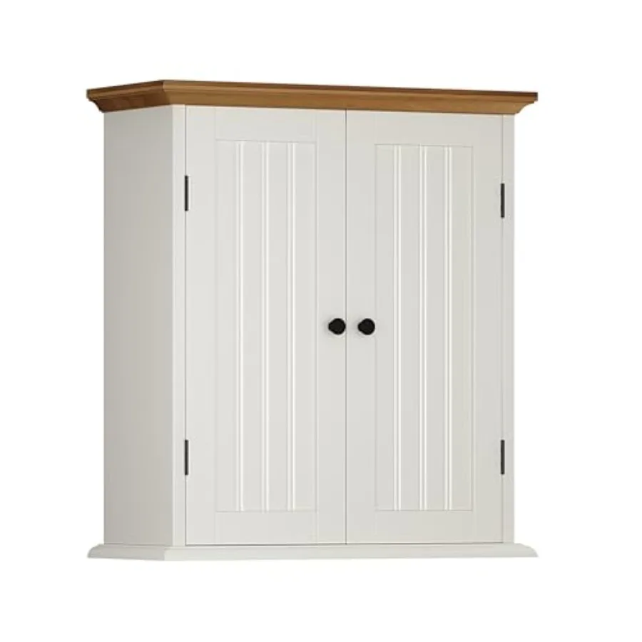 Bathroom Wall Cabinet, Over The Toilet Space Saver Storage Cabinet, Medicine Cabinet with 2 Door and Adjustable Shelves, Cupboa