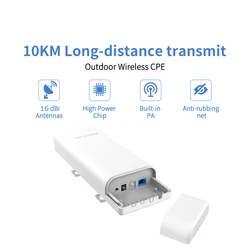 10KM Point To Point Long Range Outdoor CPE 867Mbps Wireless Wifi Router Extender Bridge Nano Station 16dbi Antenna Access Point