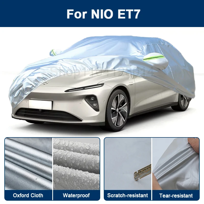 

Outdoor Full Car Cover For NIO ET7 with Reflective Strips Waterproof Snowproof Dustproof UV Protection Exterior Accessories