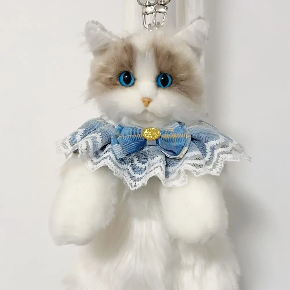 Sac à dos Leurs doll en peluche de chat mignon de dessin animé, sac à cosmétiques de grande capacité, 2024