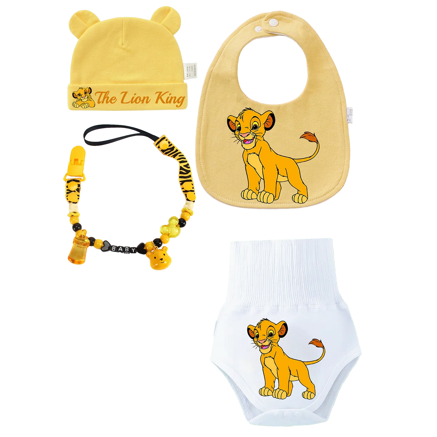 Baby bib with printed design  suitable for babies Newborn burp cloth Children's hat Baby soothing pacifier holder Boys & girls view 4