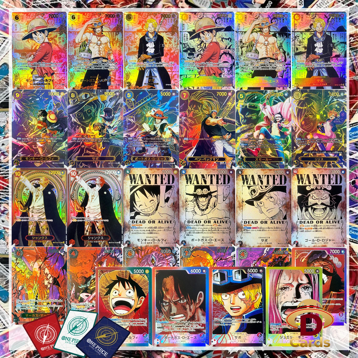 

Коллекционная карта ONE PIECE CARD GAME: Фольгированная красная суперпараллельная карта SEC из набора «Продолжая его волю» (Луффи, Шанкс), реплика с голографическим эффектом