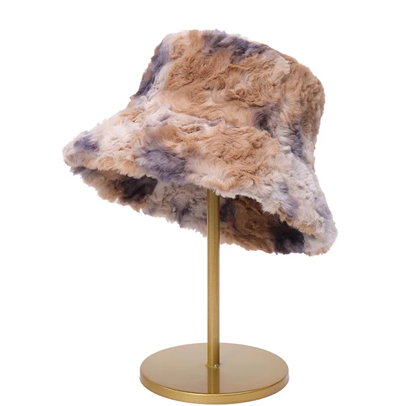 

Winter Tie-Dye Bucket Hat for Women Thermal Fisherman Cap Fashion Face Slimming Outdoor Winter Activities Warm Headwear