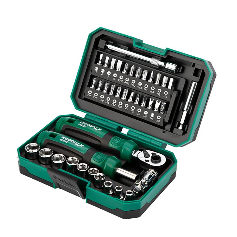 

Набор мини-гаечных ключей, 40 шт., магнитная отвертка с трещоткой, CRV, сверло, удлинитель, бытовой портативный многофункциональный набор инструментов