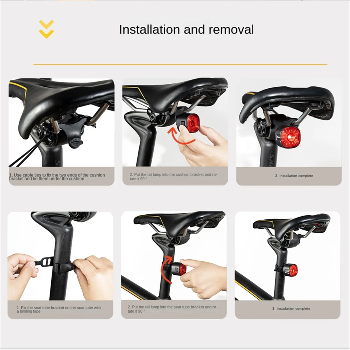 Fanali posteriori per biciclette, luci con sensore freno automatico intelligente, fanali posteriori da guida impermeabili ricaricabili, accessori per biciclette XQ