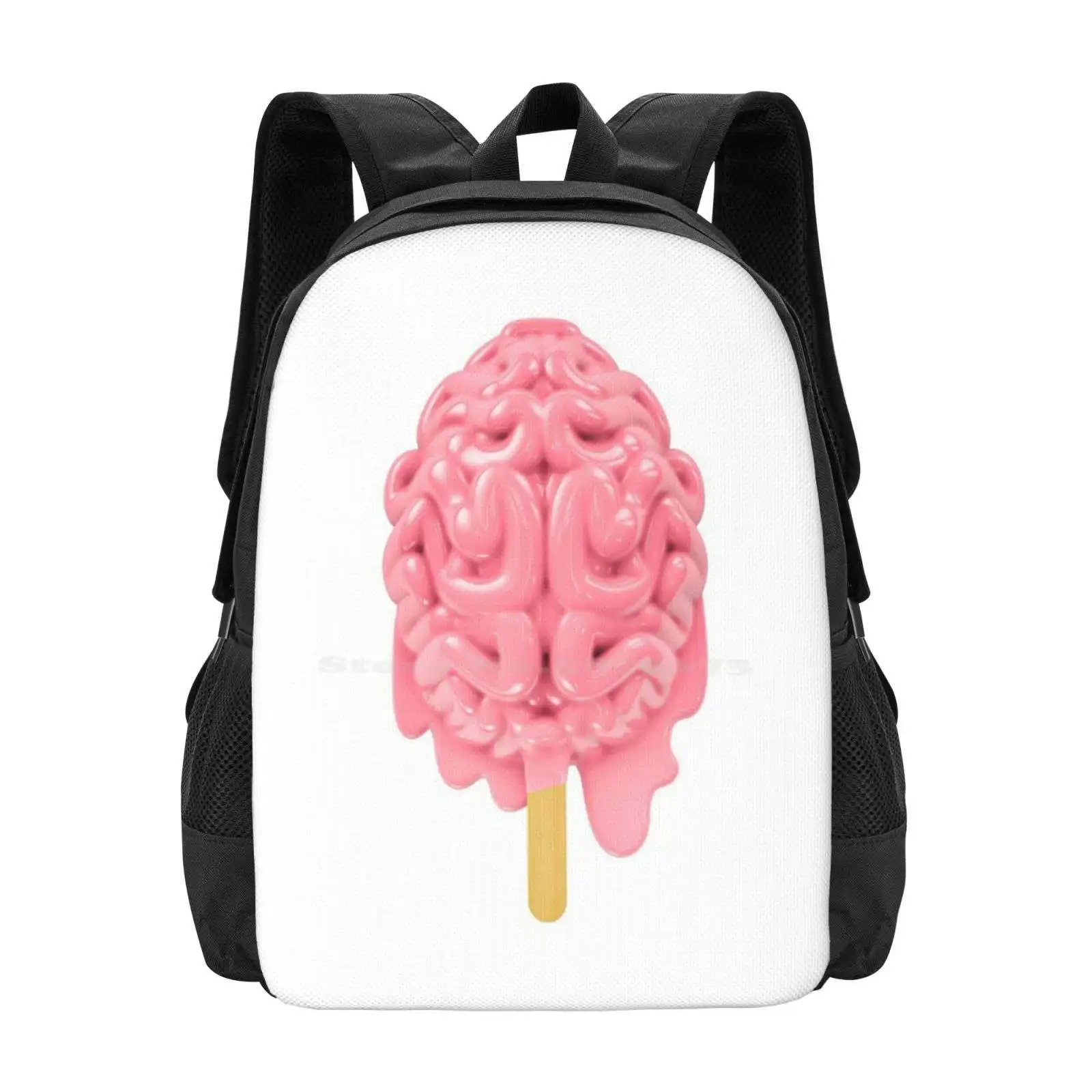 Popsicle Brain Melting Teen College Student Backpack Pattern Design Bags Idea Mind Imagination Human Brain Cerebellum Thought