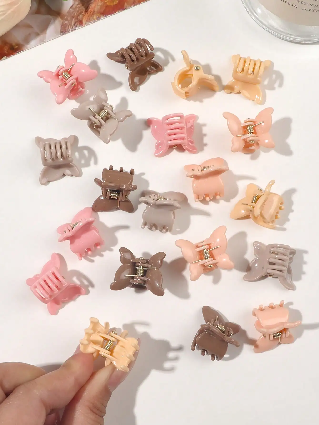 20 Packungen sortierte Haarspangen in Macaron-Farben mit Schmetterlingsmotiv, schöne Mini-Schmetterlings-Haarspangen, niedliche Sommer-Haaraccessoires für Frauen und Mädchen – Detail 3