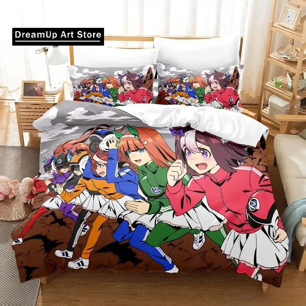 kawaii Pretty Derby Bedding Set Single Twin Full Queen King Size Bed Set Adult Kid Bedroom Duvet cover Sets 3D Print Anime Bed