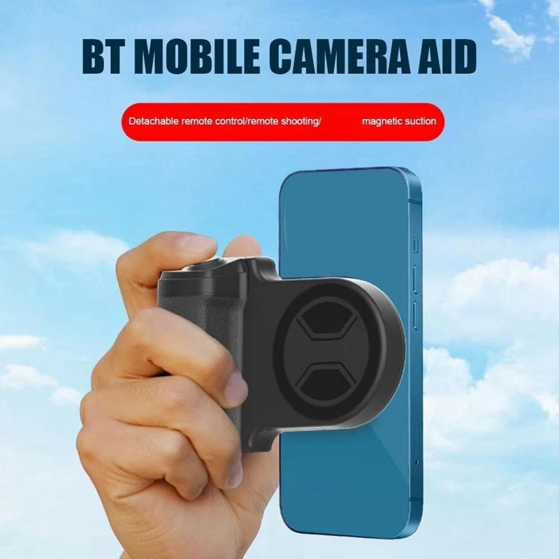 Magnetic Wireless Phone Camera Grip Handle Holder Bluetooth Handle Grip Holder Vertical Horizontal Selfie For Phone