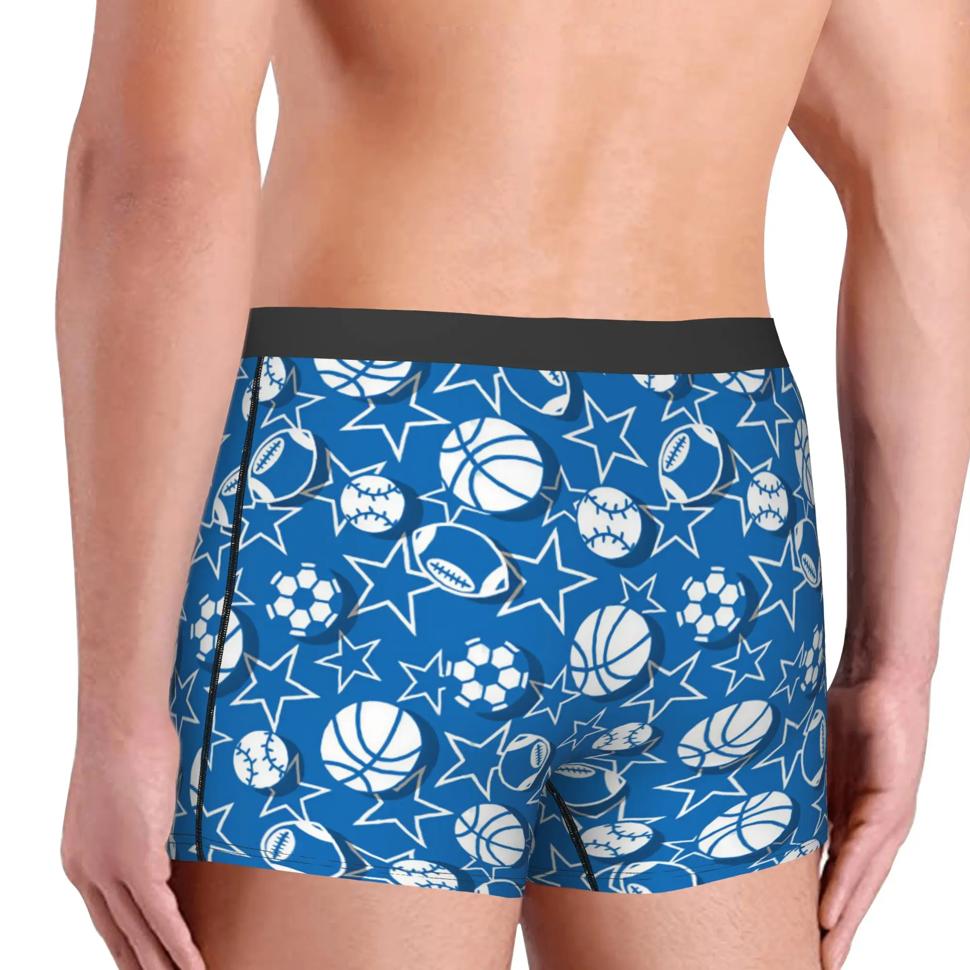 American Footbally Basketball Soccerly  Underwear Male Printed Sports Baseball Stars Boxer Shorts Panties Breathable Underpants