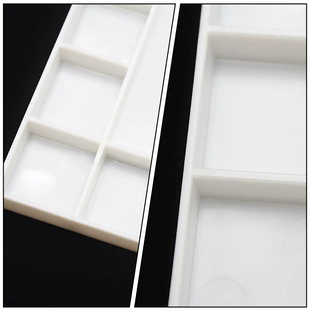 

3Pcs White Plastic Painting Tray 17 Compartments Square Shape Lightweight Sturdy Washable Color Mixing Plate for Beginners