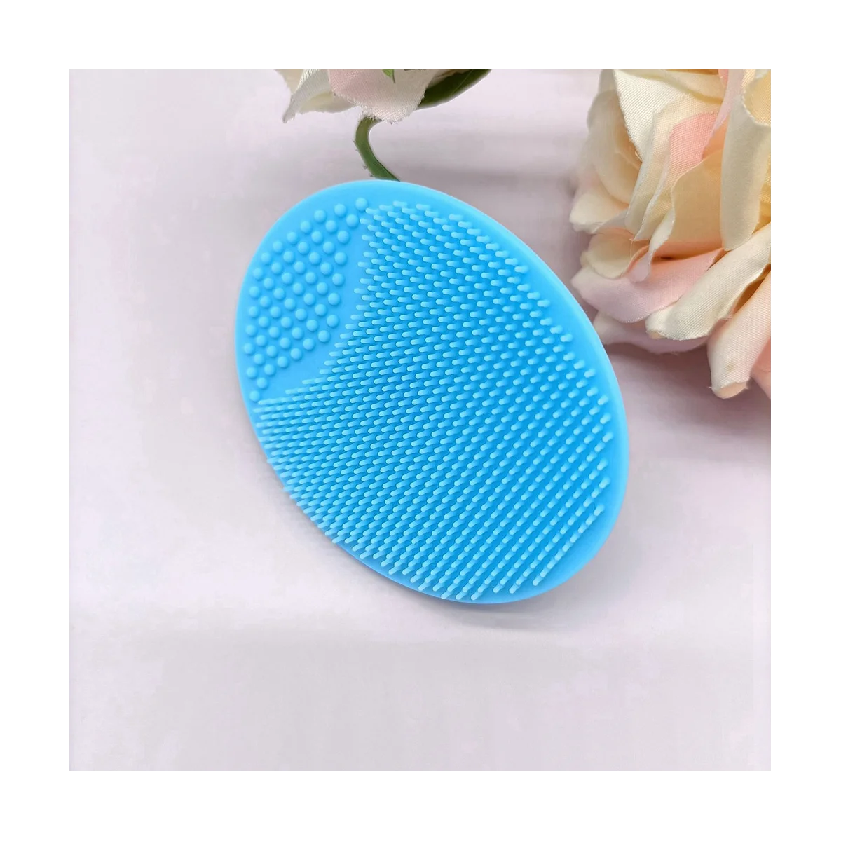 Cepillos de baño exfoliantes y masajeadores para bebé, azul y blanco, paquete de 2