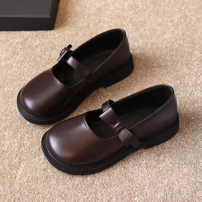 2024 New Fashion Glossy Leather Shoes for Girls British Style Bowknot Casual Flats Kids Princess Shoes Children Shallow Loafers