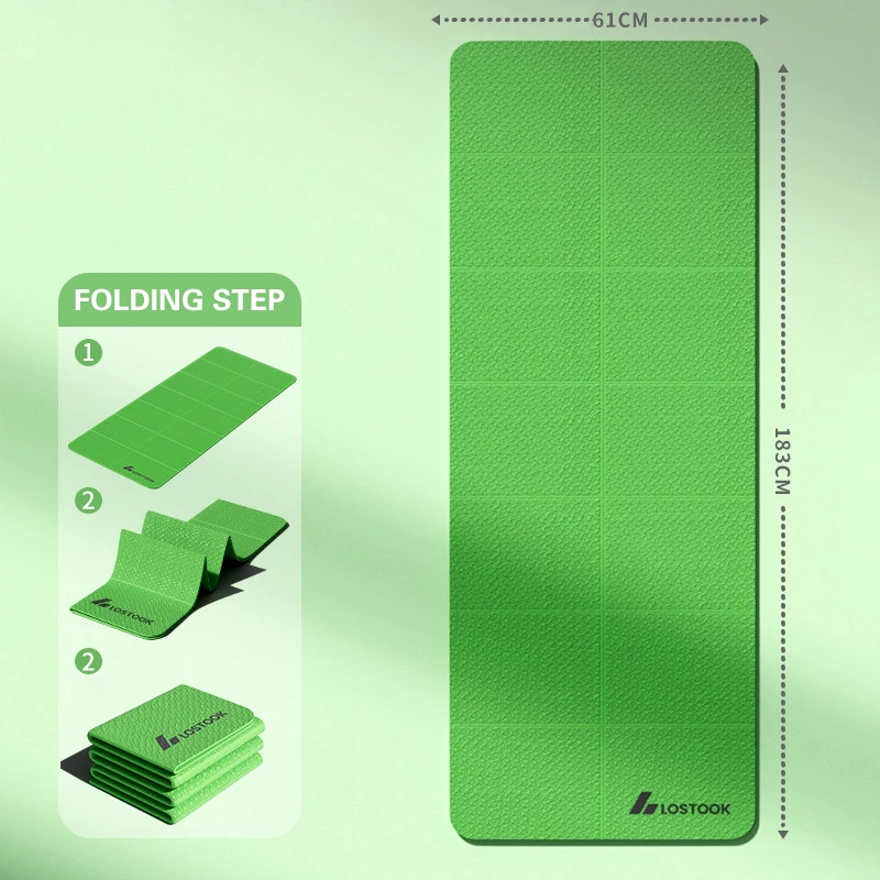 1 قطعة حصيرة اليوغا قابلة للطي صديقة للبيئة Tpe للطي السفر اللياقة البدنية ممارسة مزدوجة الوجهين عدم الانزلاق ل بيلاتيس والتدريبات الأرضية