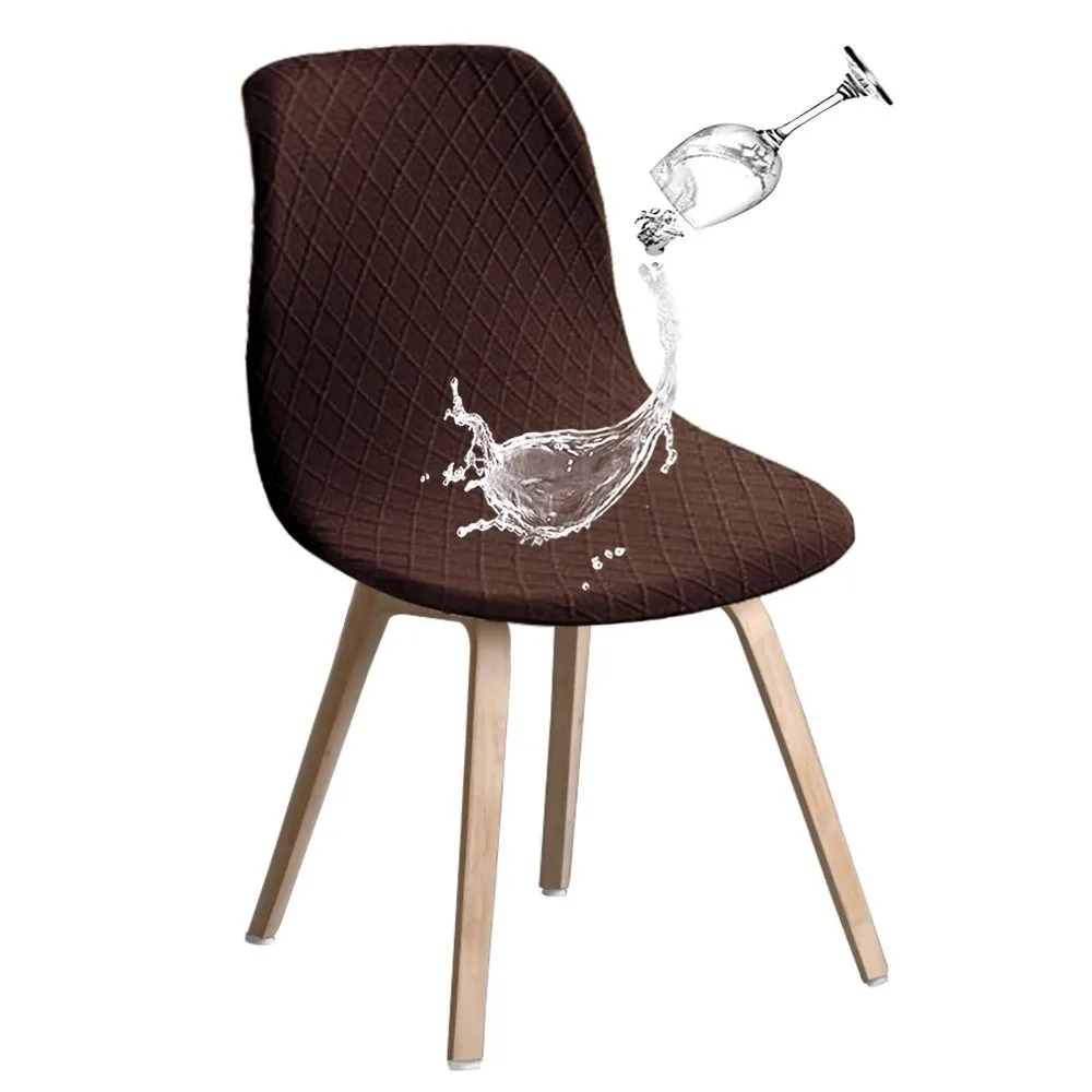 Short Back Dining Curved Chair Cover Elastic Stretch Waterproof Stretch Chair Cover Jacquard Thickened Bar Seat Covers Kitchen
