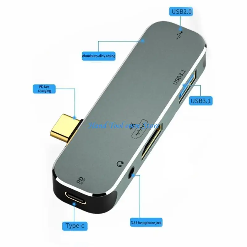 

H37F Universal Type C Hubs Aluminum Body Supports Simultaneous Charging Data Transfer Video Display