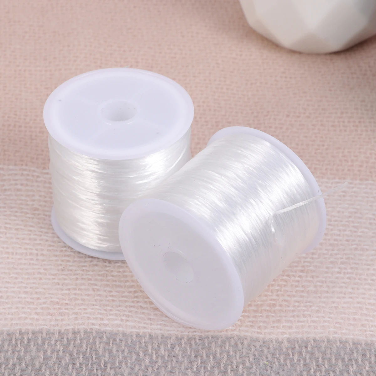 2 Rolls 60M Per Roll Elastic String Tpu Crystal Beading Thread for Jewelry Making Bracelets Necklaces Craft Projects Elastic