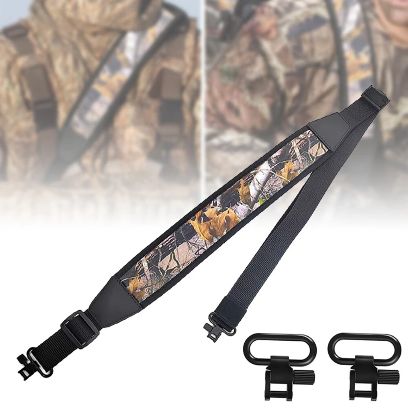 

Ремень для винтовки с вертлюжками Mil-Spec Прочный плечевой ремень Металлическая фурнитура Регулятор длины Двухточечная веревка Ремни для винтовки