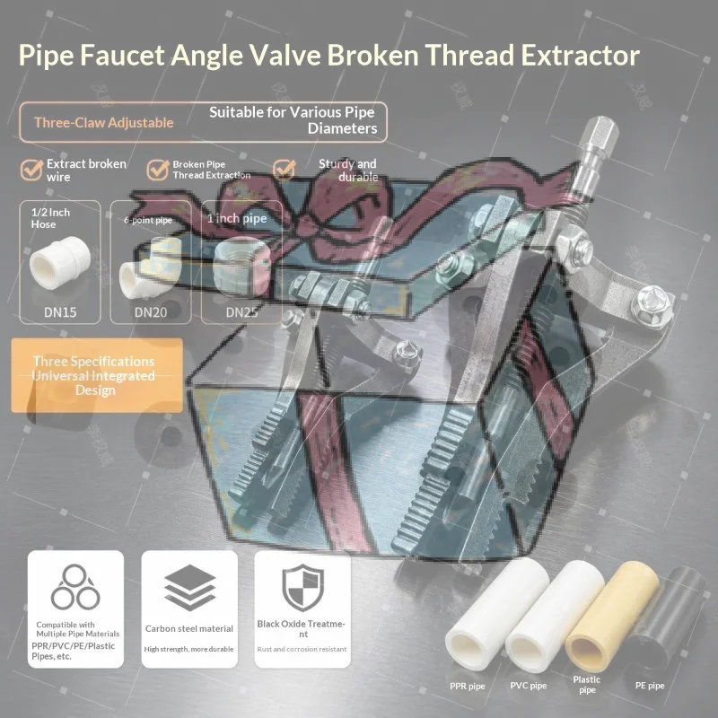 【CCA】3-Jaw Internal Broken Screw Extractor Tool Broken Bolt Remover Easy Out Extractor Kit For Damaged Screws Bolts And Studs