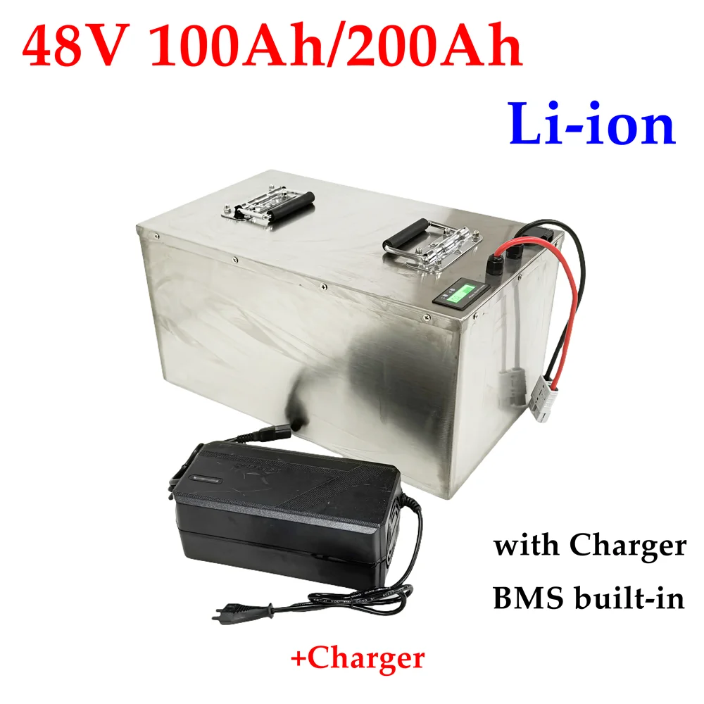 

48V 100Ah 200Ah Lithium battery for 18kw 10kw inverter solar panels telecommunication Forklift ups+Charger