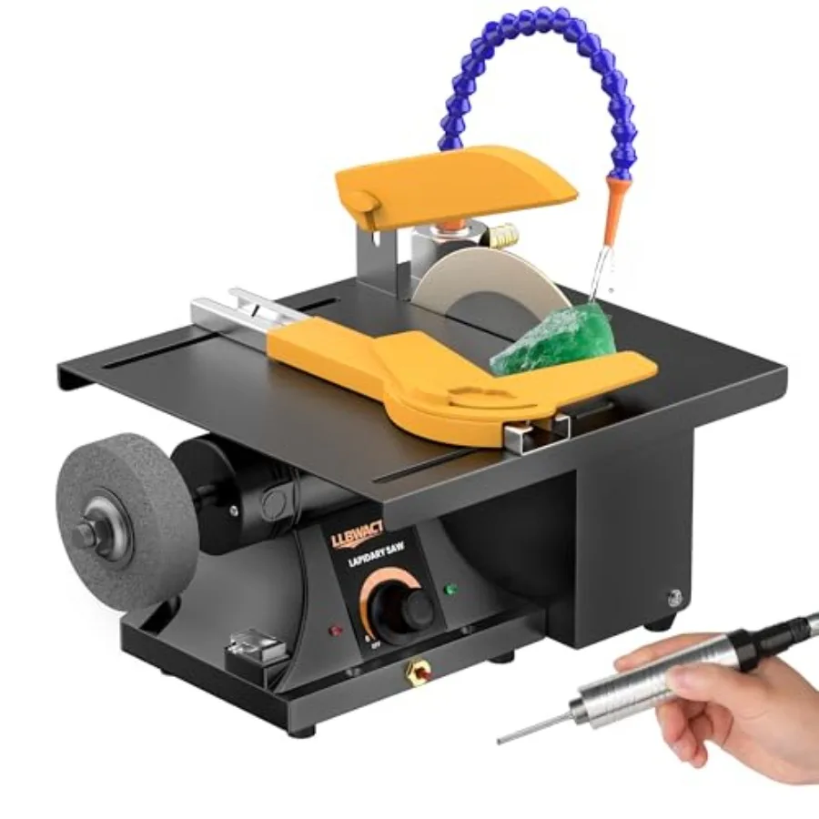 

350W Lapidary Saw Benchtop CuttingandEngraving MachineVariable Speed 0-10000 RPM with Water Cooling Complete Kit for Wood Acryl
