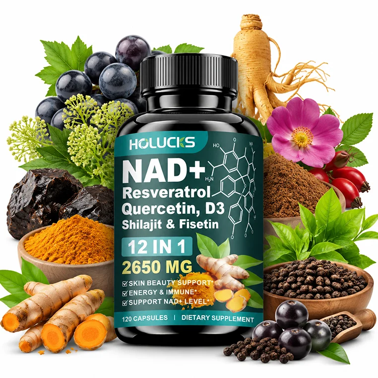 Organic Anti-Aging NAD+ Supplement, with Quercetin, Fisetin, Support Skin, Hair, Nails Health, Daily Vitality, Immune for Women