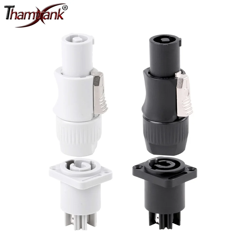 10pcs Wholesale 3Pins AC Powercon Speaker Connector Male Plug Type A NAC3FCA+NAC3MPA-1 Female Chassis Plug Panel Adapter