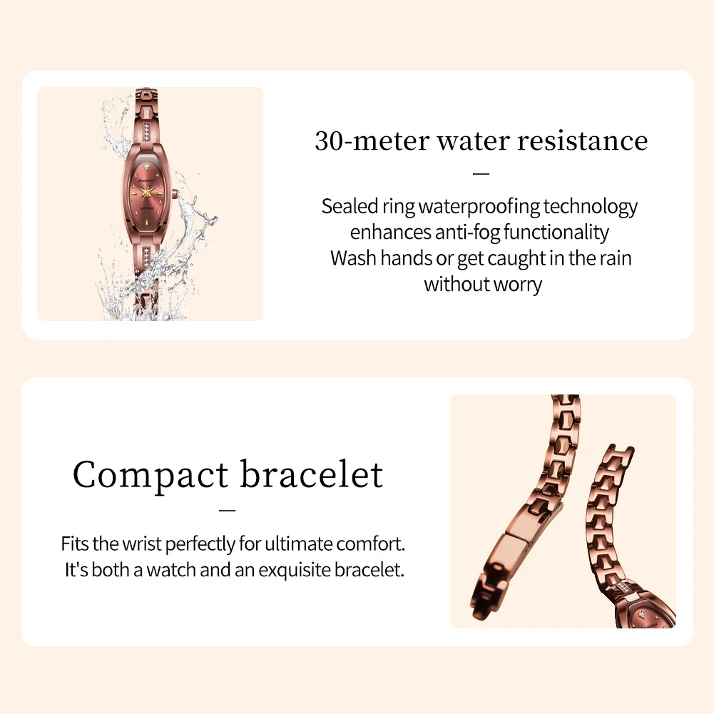 JSDUN 6531 Women Watch Luxury Brand Tungsten Steel Quartz Watch Diamond Waterproof Bracelet Dress Watch Simple Women Watch Reloj