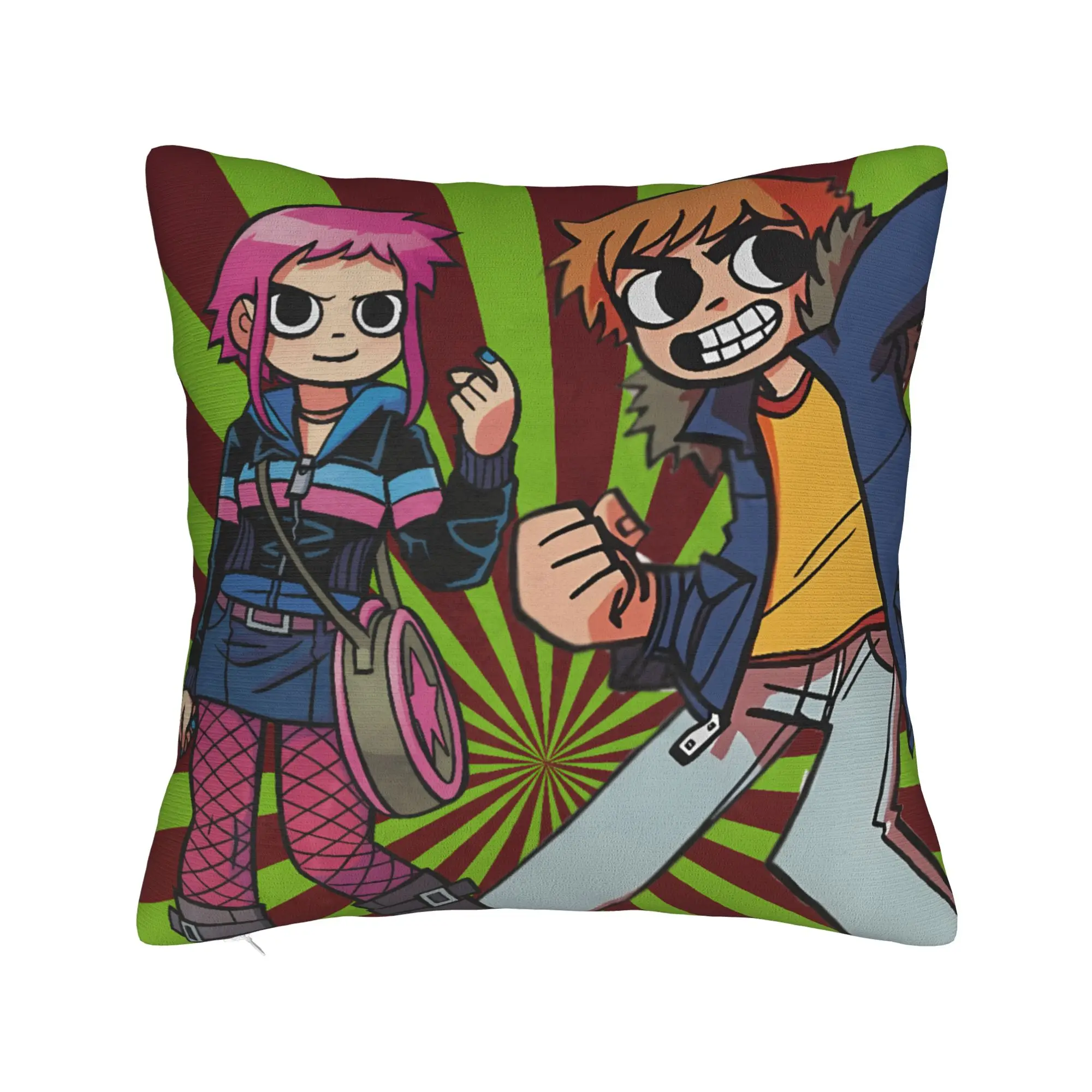 Pillow Case Scott Pilgrim Retro Poster Design  Pillow Cover For Sofa Home Decoration Kawaii Pillowcases