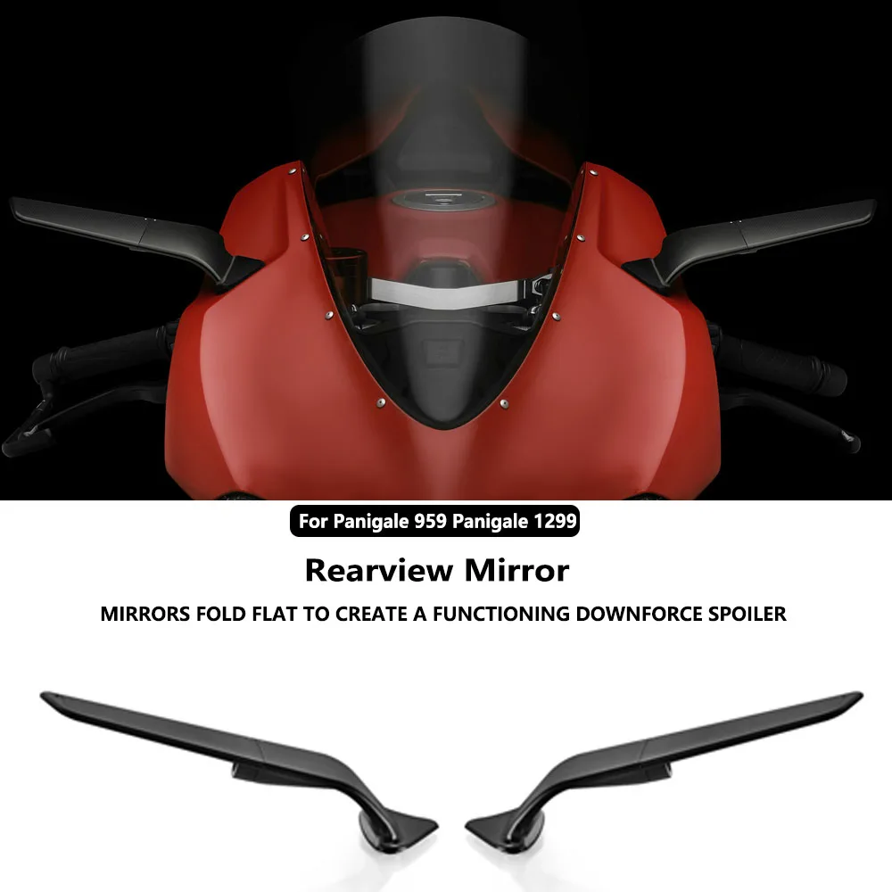 

For DUCATI 959 1299 Panigale 2015 2016 2017 2018 2019 Rearview Mirrors Wind Wing Adjustable Rotating Side Mirror Winglet