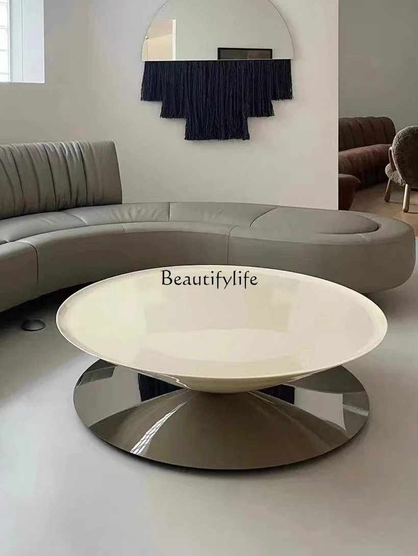 Designer's new fiberglass cone reflection mirror coffee table home living room coffee table