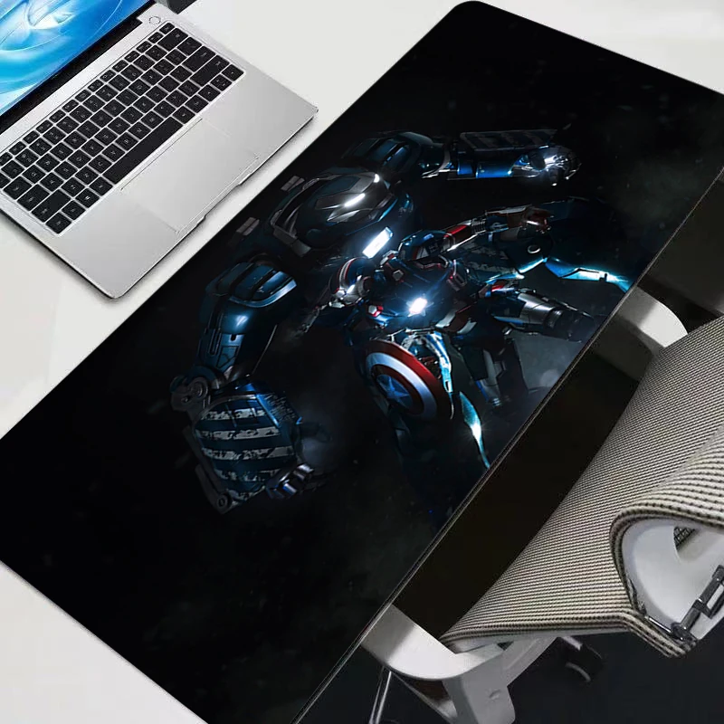 Alfombrilla de ratón de Anime para videojuegos, alfombrilla para teclado de ordenador, alfombra antideslizante para ratón, alfombrilla de ratón de regalo para Gamer Iron Man, alfombrilla de escritorio grande para mesa de oficina