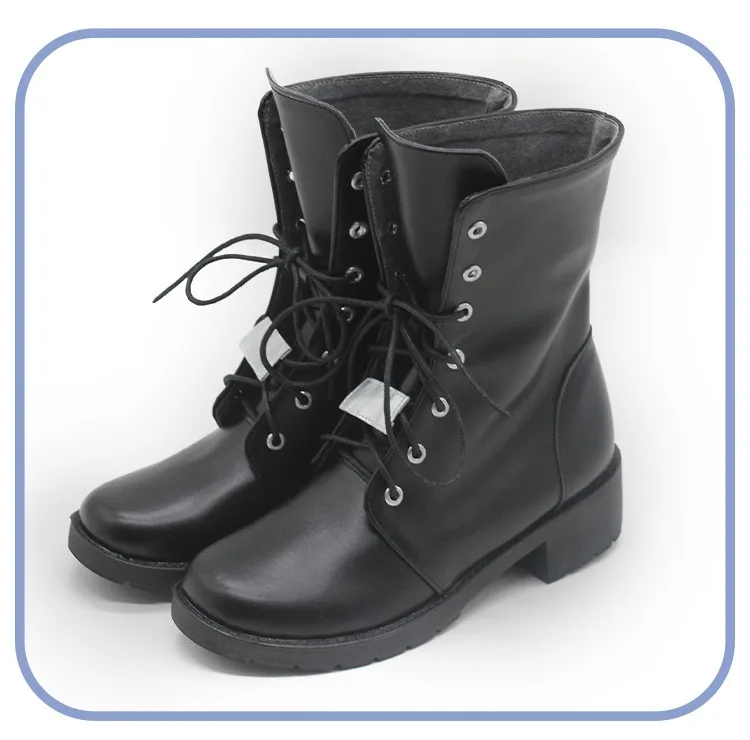 Rinoa Heartilly Scarpe Cosplay Gioco FFVIII Puntelli Cosplay Scarpe in pelle PU Stivali di carnevale di Halloween realizzati su misura
