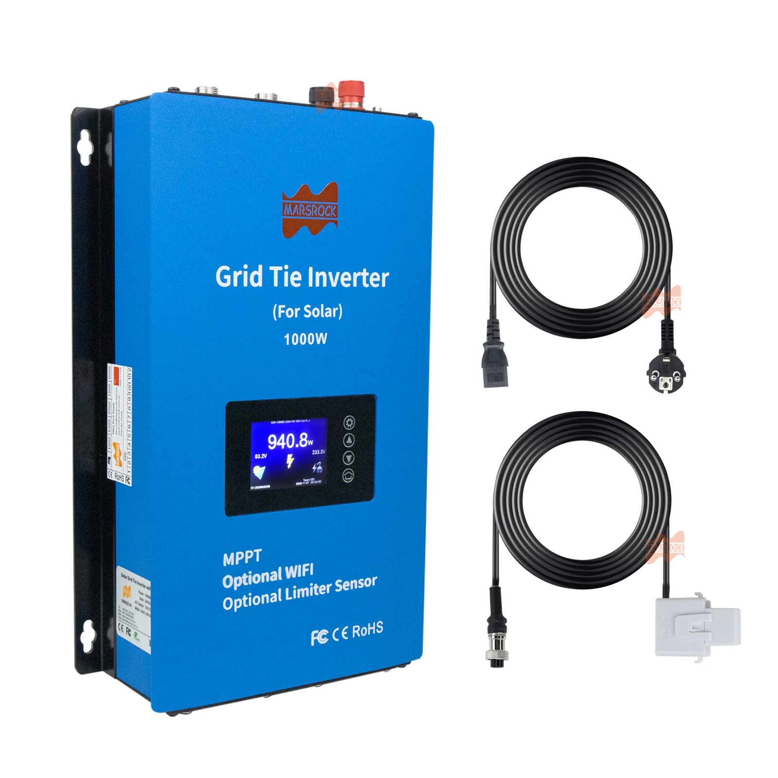 1000W Grid Tie Solar Inverter Input DC 22-60V Or 45-90V LCD Display Internal Limiter Function WIFI Monitor MPPT Output 110/220V