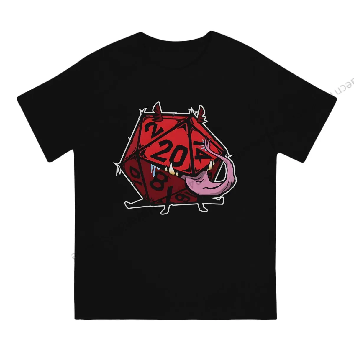 DND D20 Dice Mimic Pup RED Tshirt Homme Men\'s Clothes Cotton T Shirt For Men