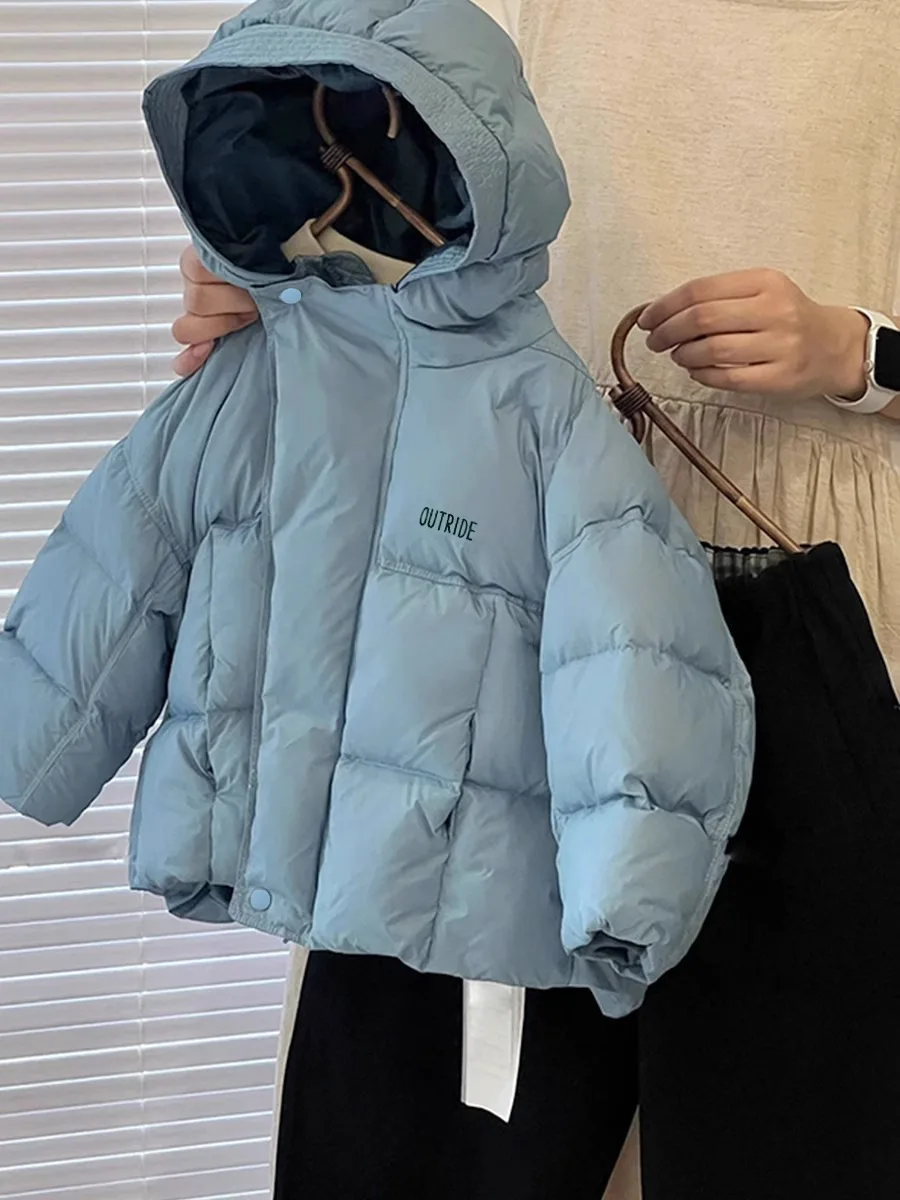

2025 Boys Girls Down Coats Children's Winter Hooded Cotton Jackets New Fashion Teen Children Outerwear Kids Casual Clothing 4-10
