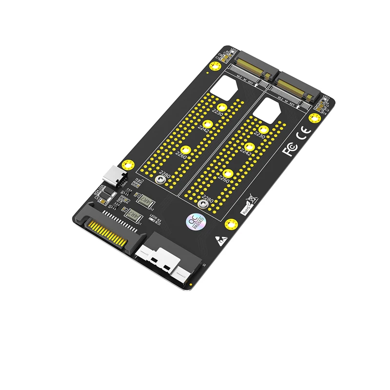 

Dual M.2 NVME M Key to SFF-8654 8i Adapter SATA Type C Power Supply Motherboard Support PCIe Bifurcation M2 SSD Riser Card Board