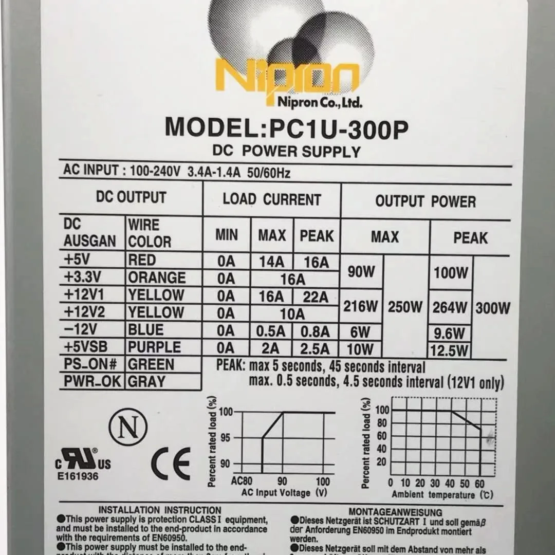 

Серверный блок питания Nipron PC1U-300P 300 Вт
