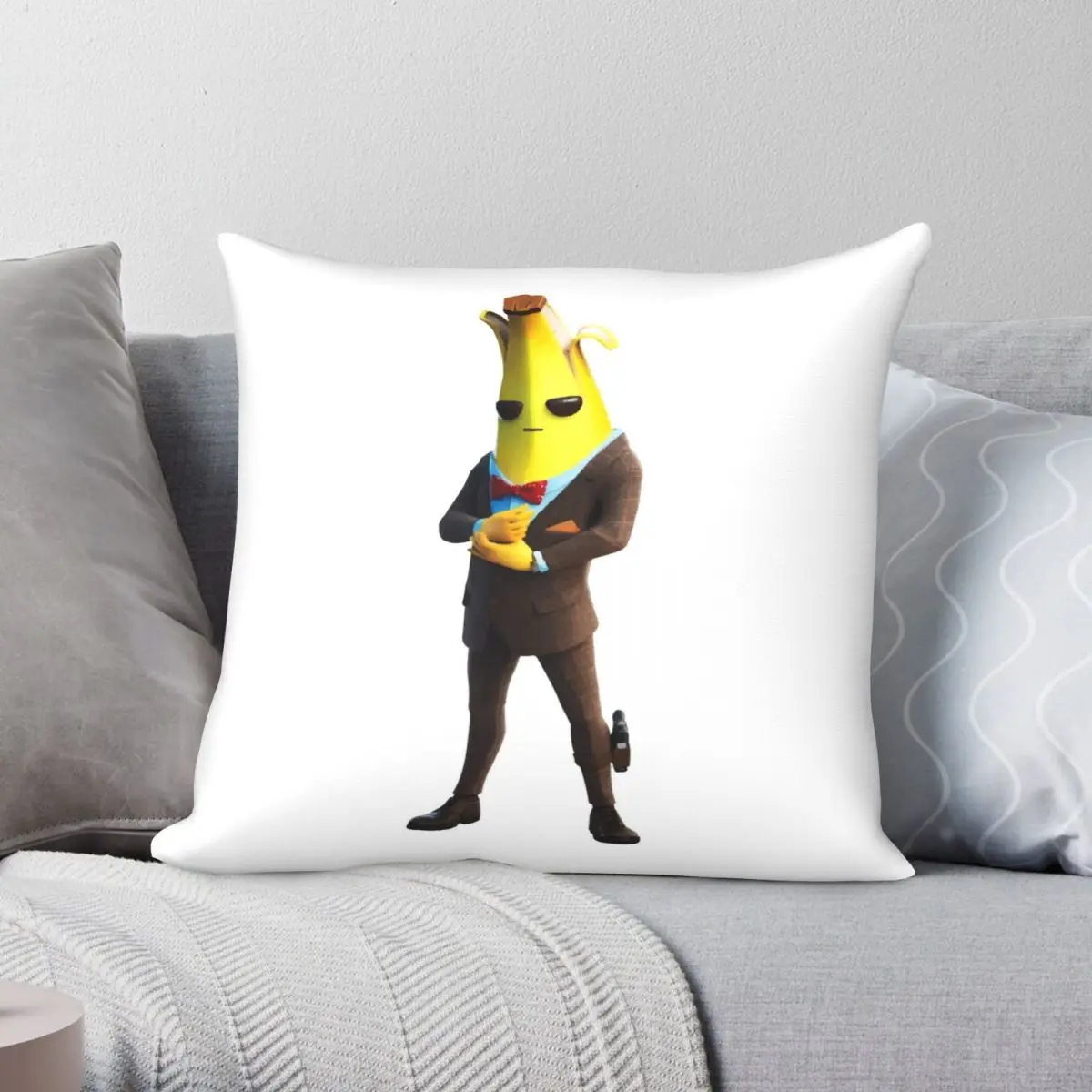 Agent Banana Peely Character Square Pillowcase Polyester Linen Velvet Printed Zip Decor Bed Cushion Cover 18