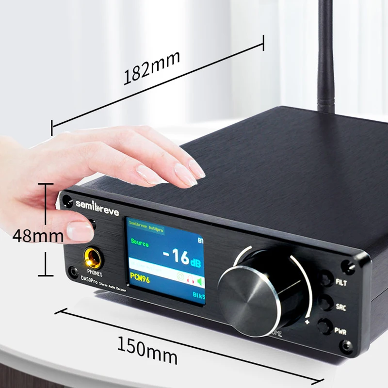 AK4499EX dekoder dźwięku DAC QCC5171 Bluetooth 5.3 DSD512 efekt światło RGB FPGA bezstratny dekoder AS318B femtosekundowy kryształ — zdjęcie 7