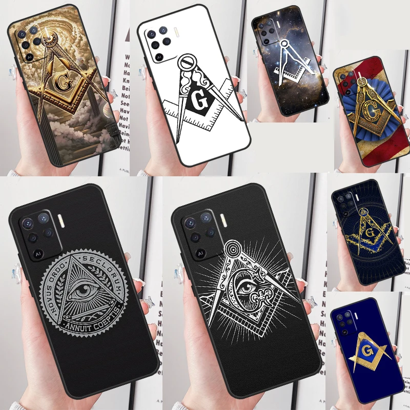 Freemasonry Logo Symbol Case For OPPO A96 A76 A16 A78 A98 A77 A17 A15 A5 A9 A53 A74 A94 A52 A72 A93 A54 A57 S Cover