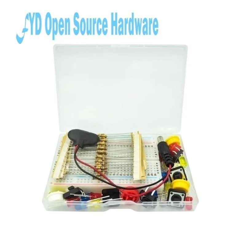 Portable Kit Resistor Jumper Wires Breadboard Switch Key LDR Battery Connector Handy Starter Kit for  UNO-R3