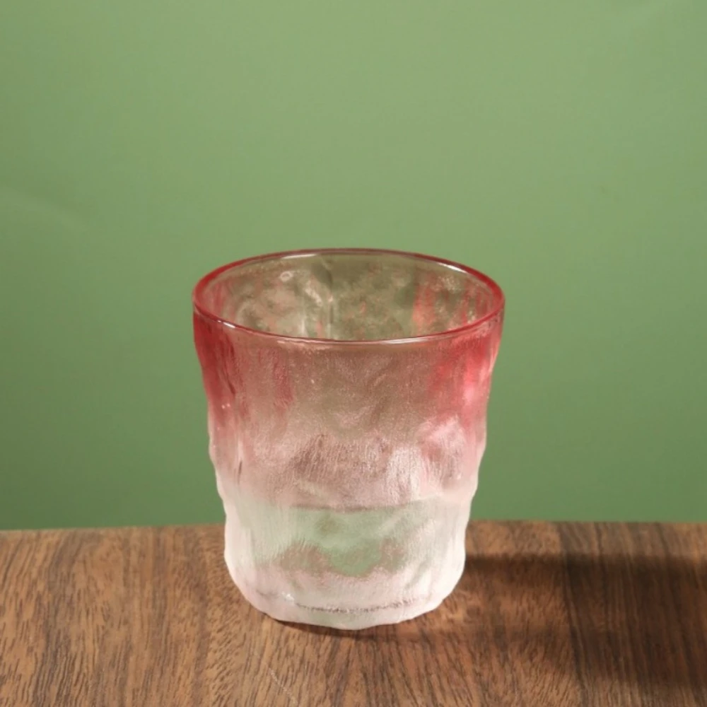 Transparenter Gletscherglasbecher mit Farbverlauf, Whisky- und Bier-Schnapsbecher, hitzebeständiges, stilvolles Trinkgeschirr für Wasser, Saft
