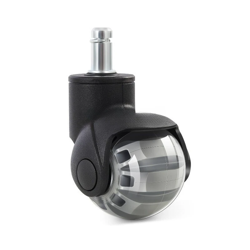 2 Inch Transparent PU Swivel Ball Casters Snap Ring Bearing Silent Wheels for Office Chair