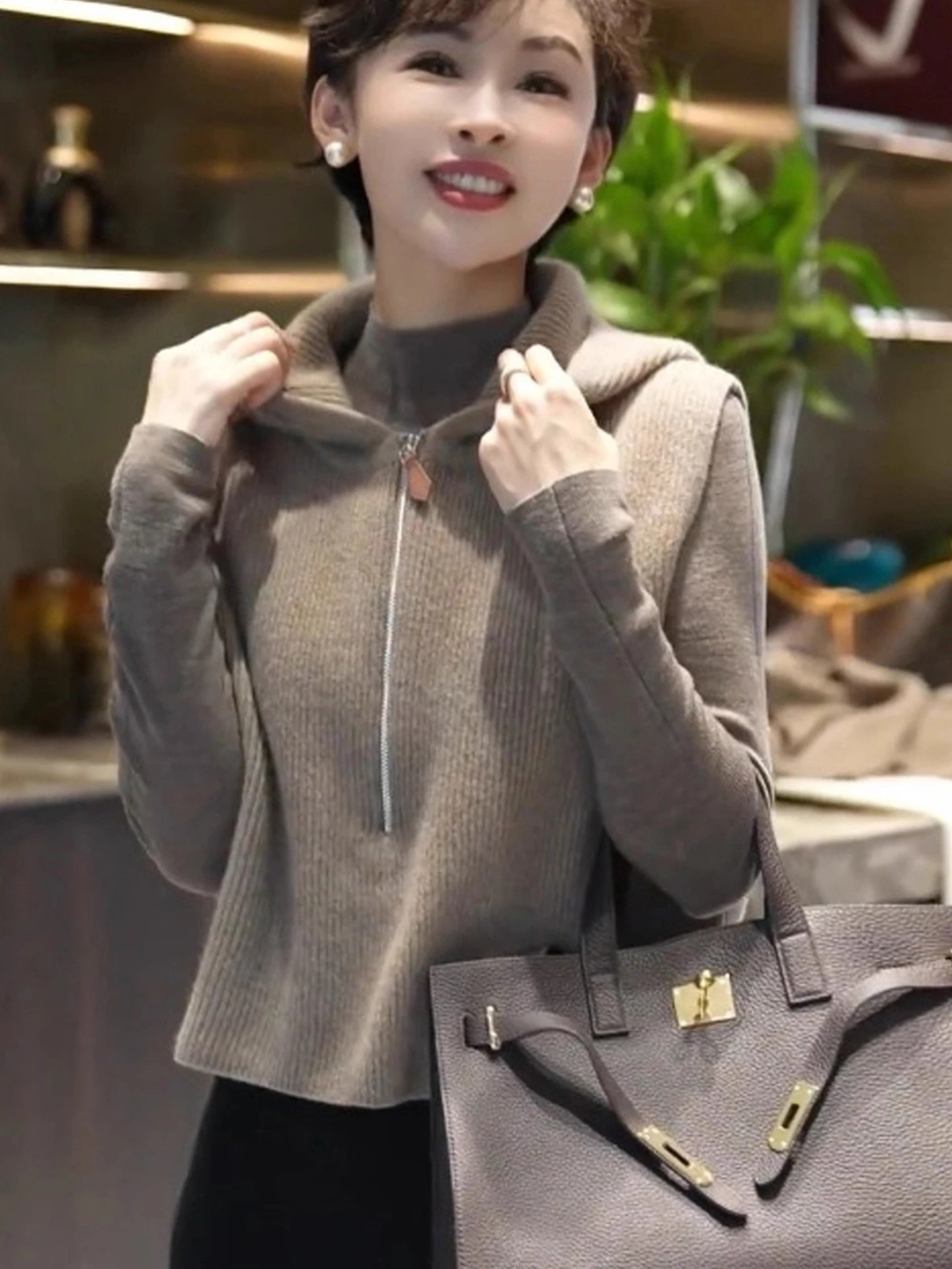 

Однотонный вязаный жилет с капюшоном, пуловер на молнии, женский многослойный топ Faion Lazy Sle, весна-лето, осень, модный топ