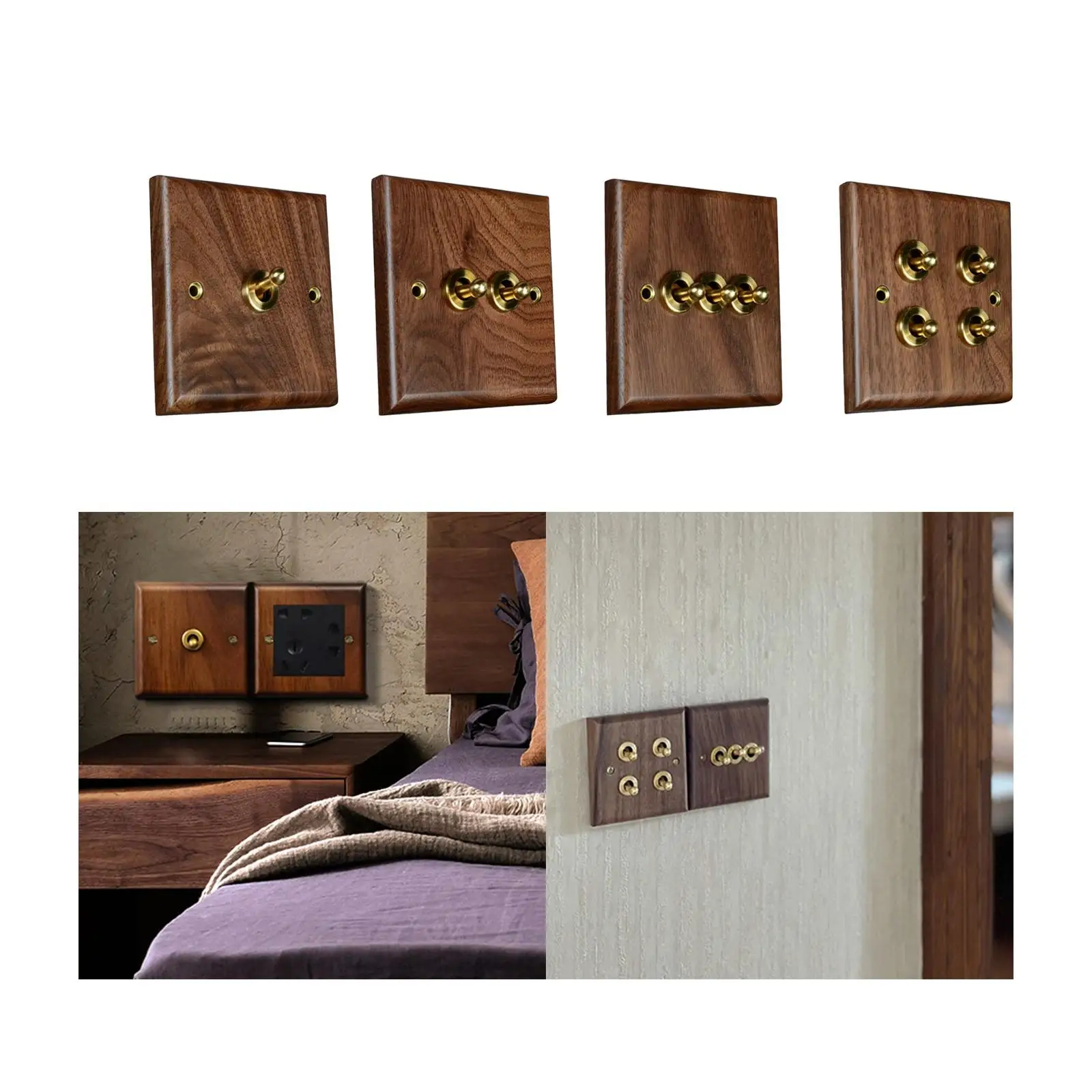 Light Switch Plate Vintage Design High Performance Easily Install Decorative Wall Plate for Bedroom Bar House Restaurant Office