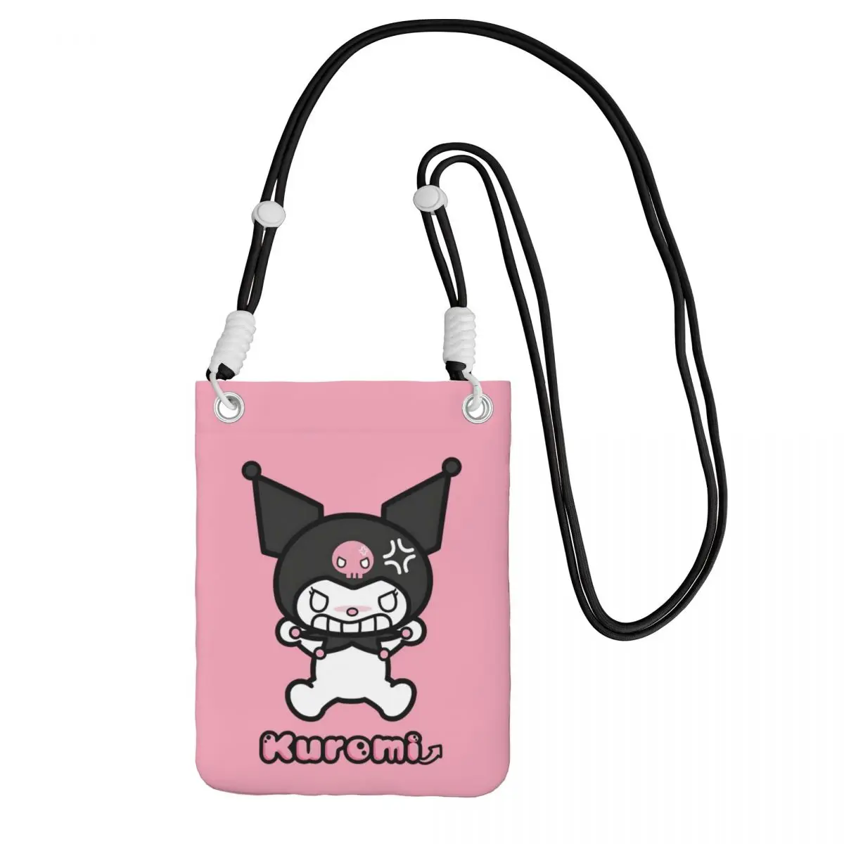

Custom Kuromi Carry A Mobile Phone Bag Diagonally Men Women Casual Little Devil Mobile Phone Bag for Running Phone Money Pouch