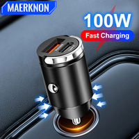 100W USB Car Charger Quick Charge Type C Car Phone Adapter For iPhone Samsung Xiaomi Huawei USB C Fast Charging Charger In Car