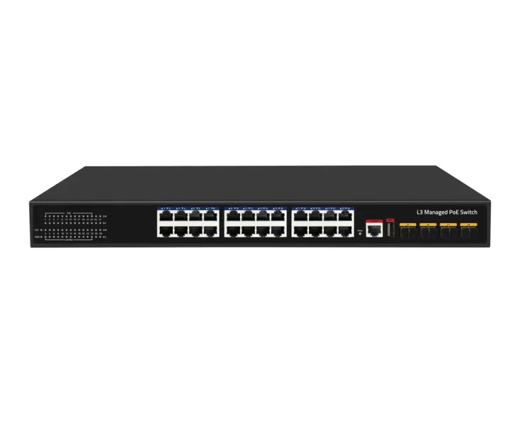 28 Port 10G Uplink 24 Port Gigabit L3 Managed Ethernet POE Switch Fiber Switch