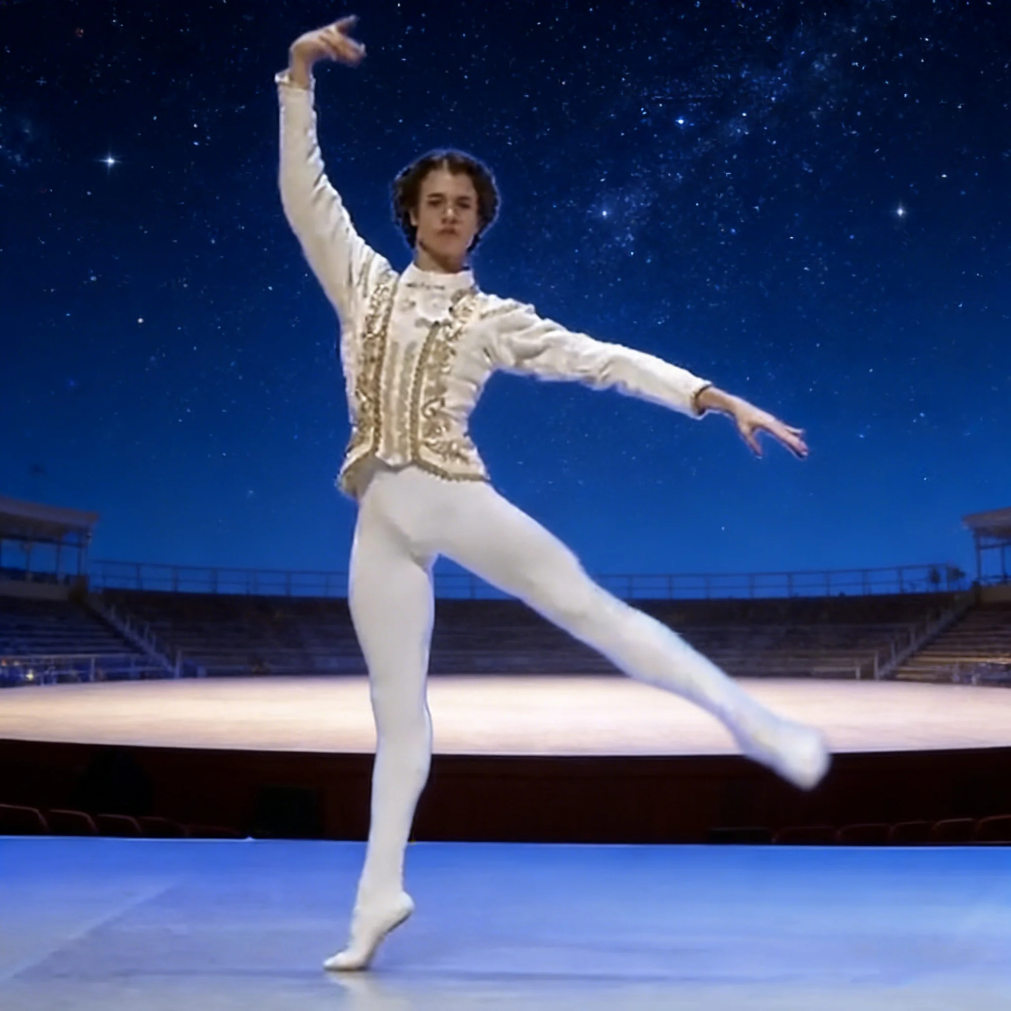 Swan Lake Man White and Golden Velvet Ballet Jacket,Fairy Prince Dance Costumes Male Ballet Suit Dance Top Coat Dance Clothes